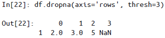 In[22]: thresh=3)  Outt22J:  1 5 NaN 